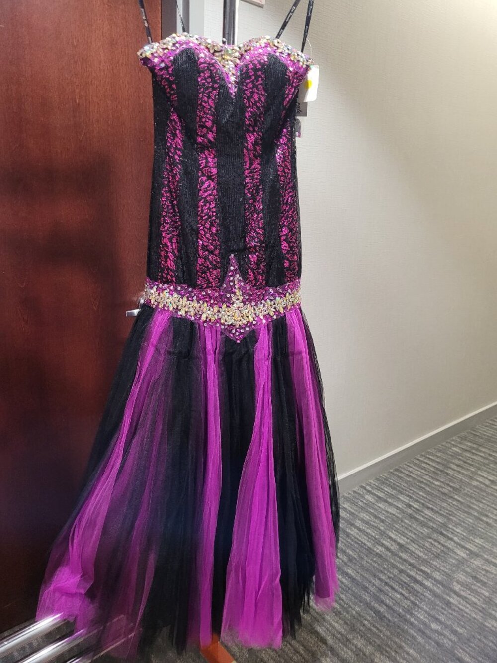 Karishma Prom 3523 Size 4 Pink and Black Prom Dress